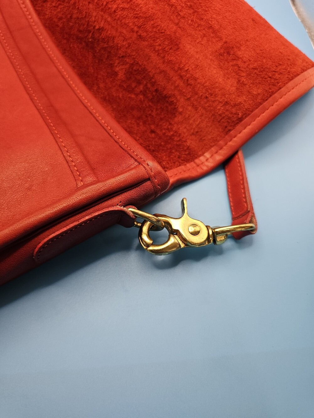 Vintage Coach Fully Convertible Clutch Vibrant Red Bag Creed 869-7751 - Picture 9 of 16